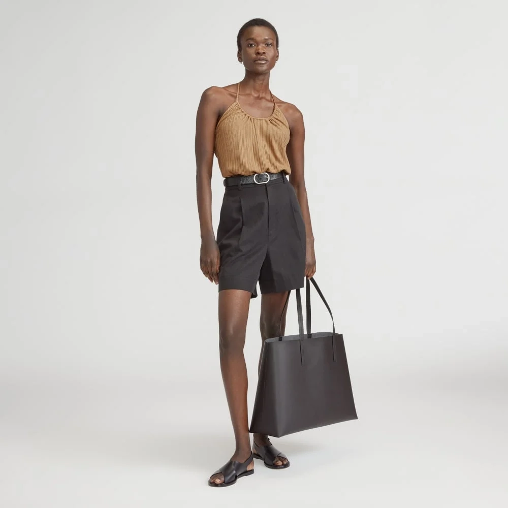 The Rib Soft Knit Halter Top | Caramel (2)