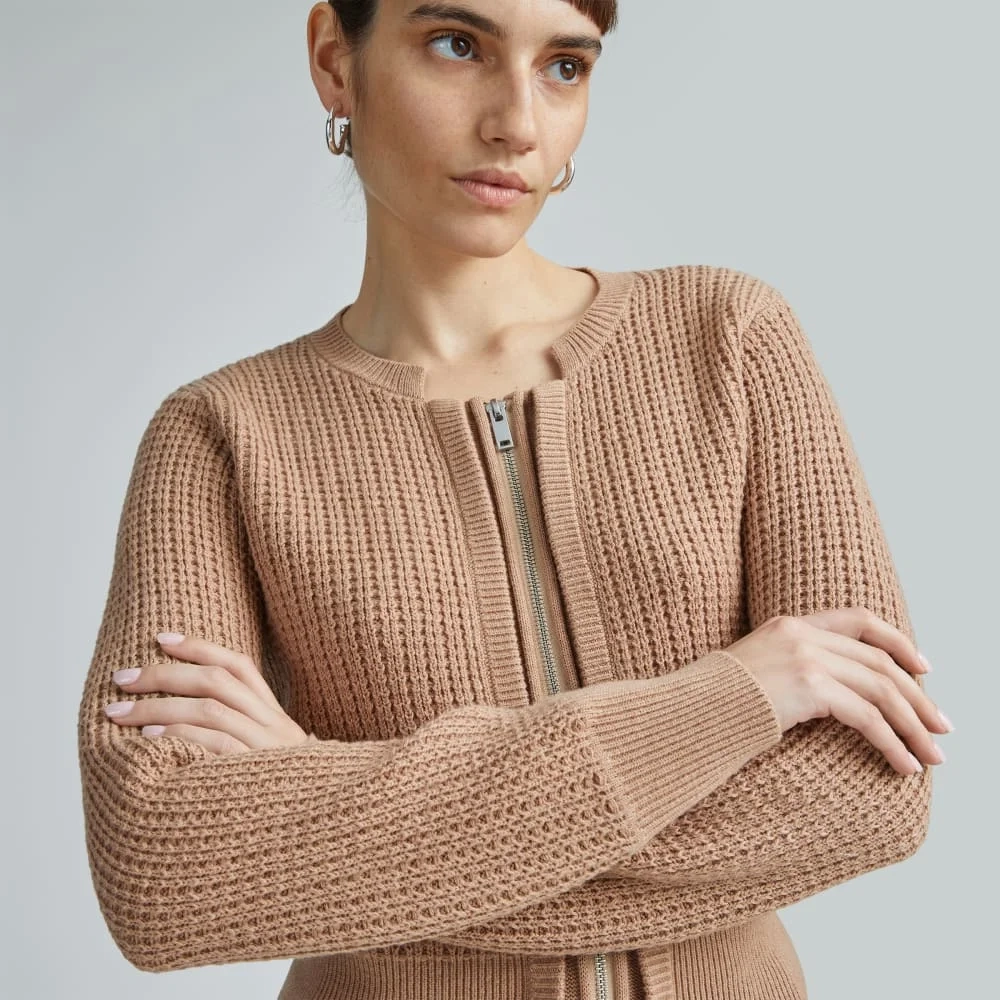 The Cropped Cotton-Merino Bomber |  Chestnut (4)