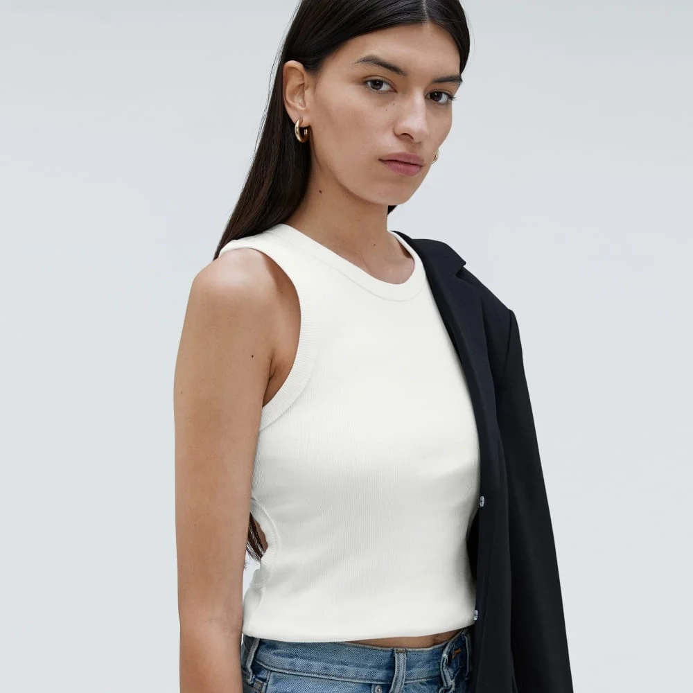 The Ribbed Cutout Tank | White (4)