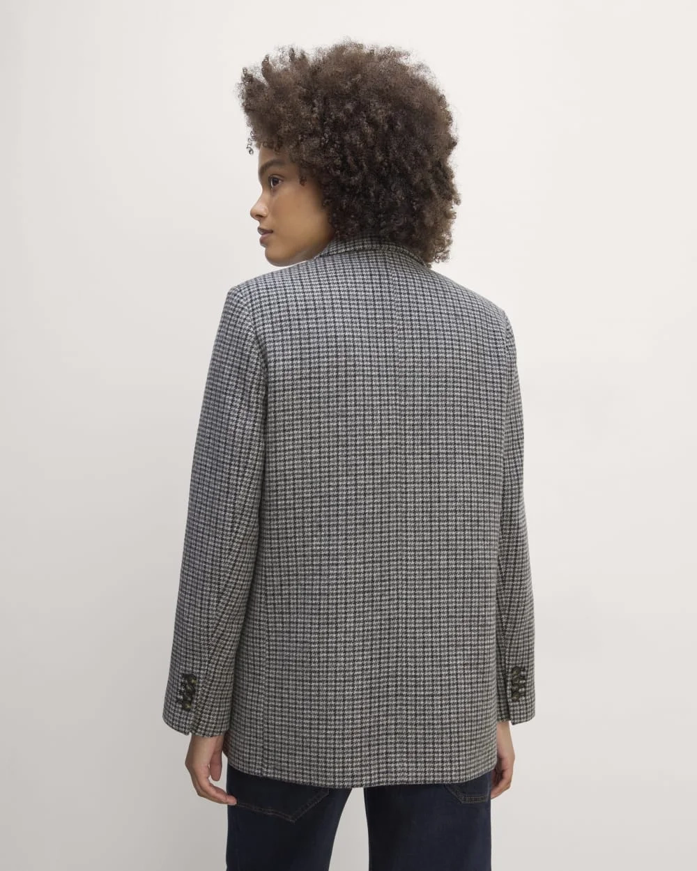 The Oversized Blazer in Wool | Gray Houndstooth (2)