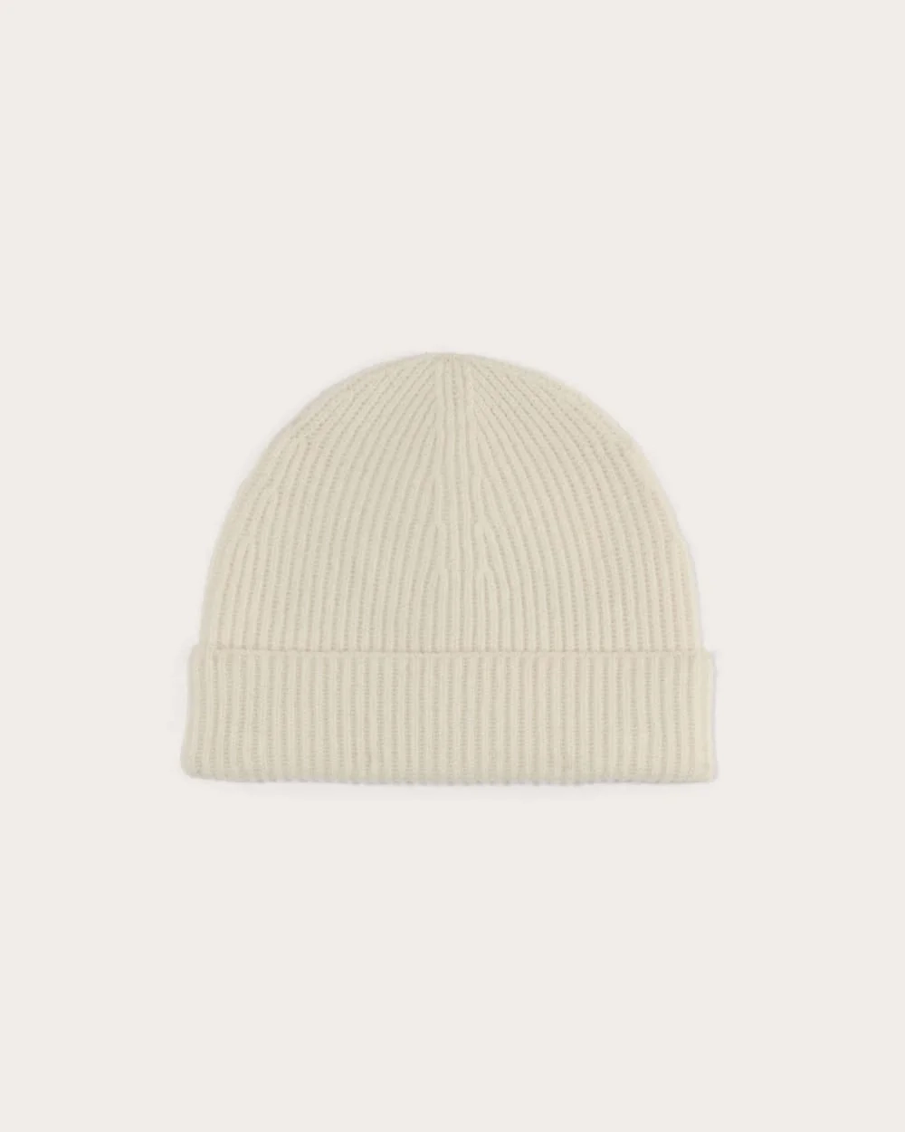 The Cashmere Ribbed Beanie | Bone (2)