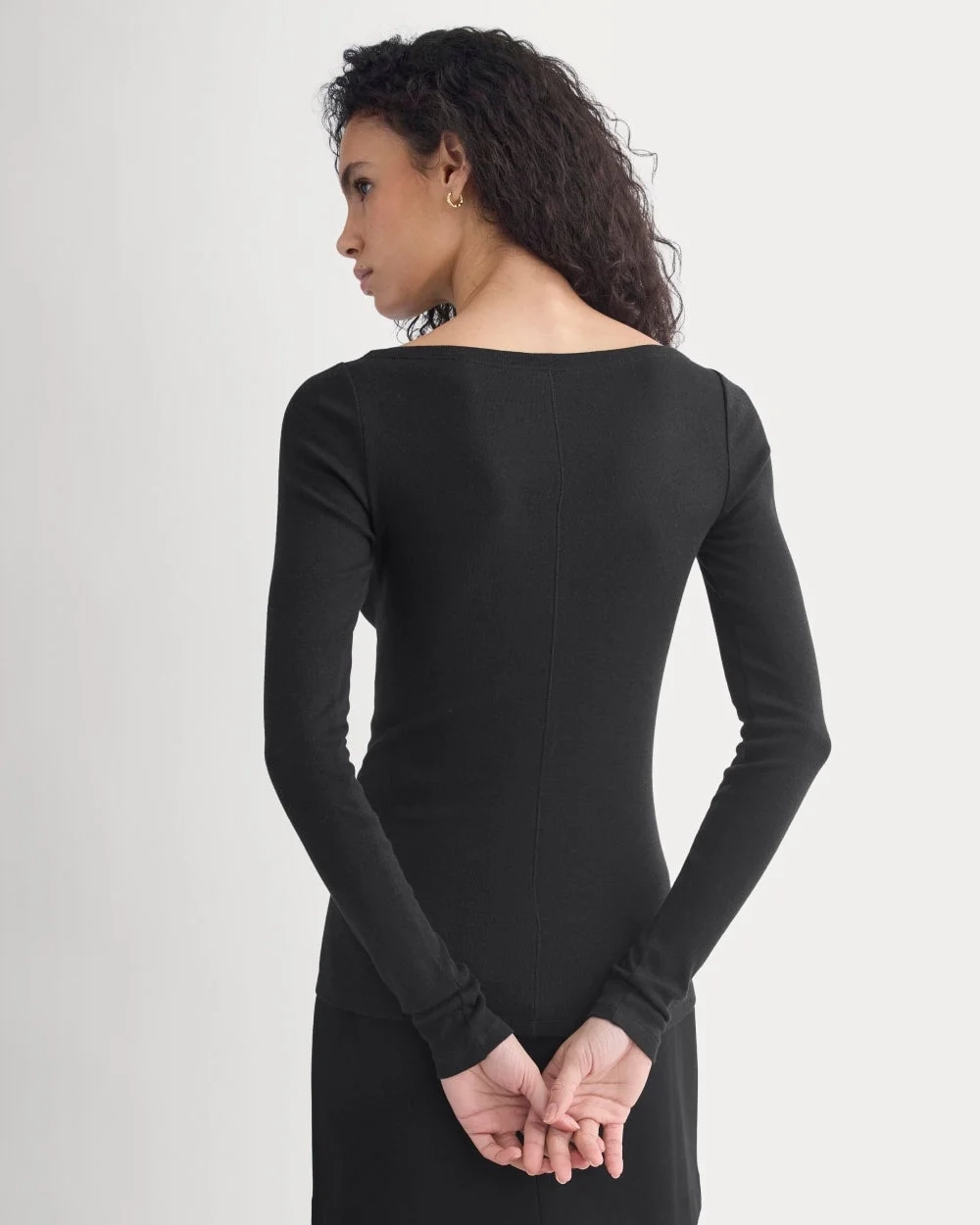 Tissue Boatneck Top | Black (5)