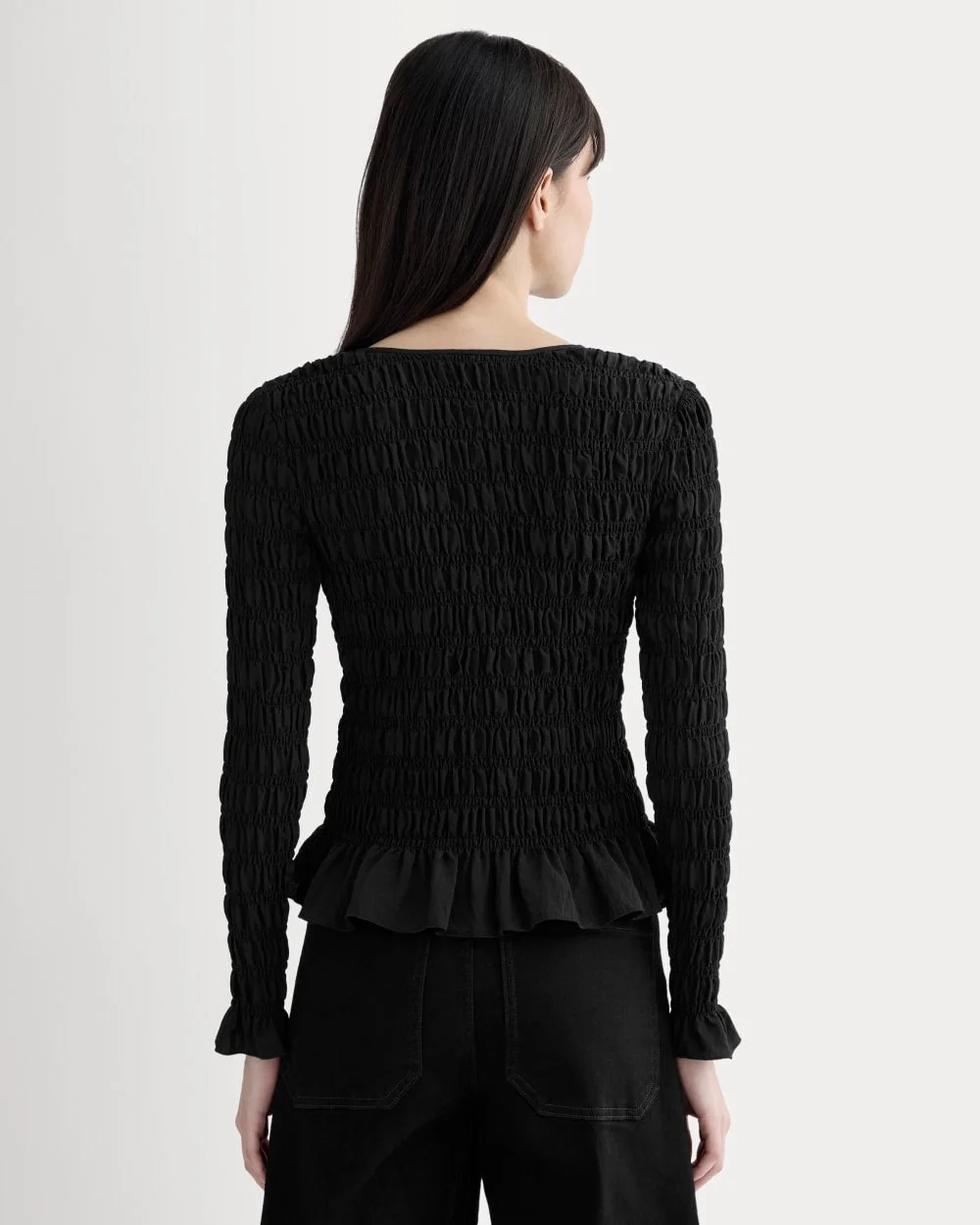 The Smocked Cardigan | Black (3)