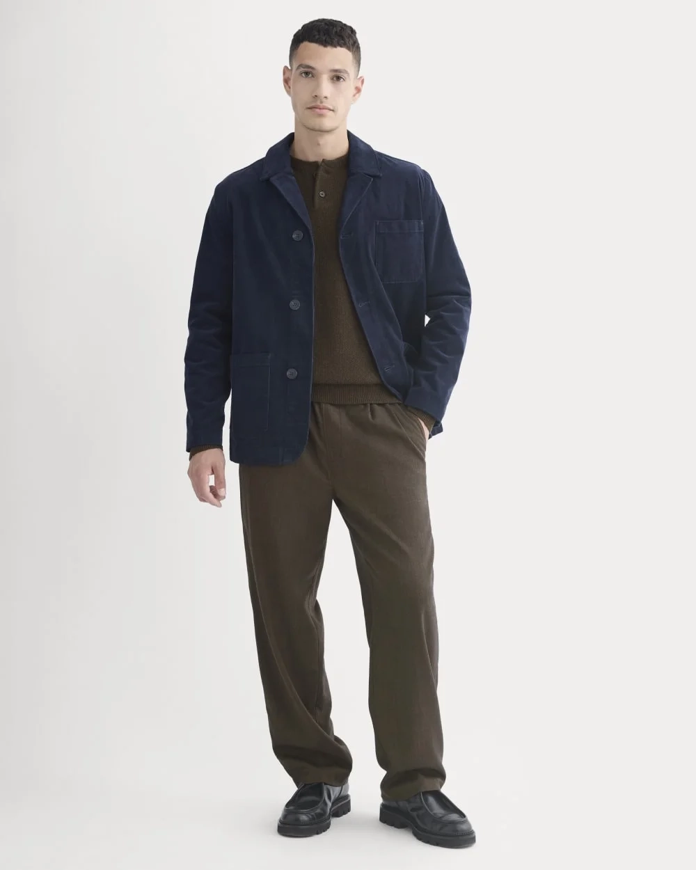 Fine Wale Corduroy Chore Blazer | Navy (4)
