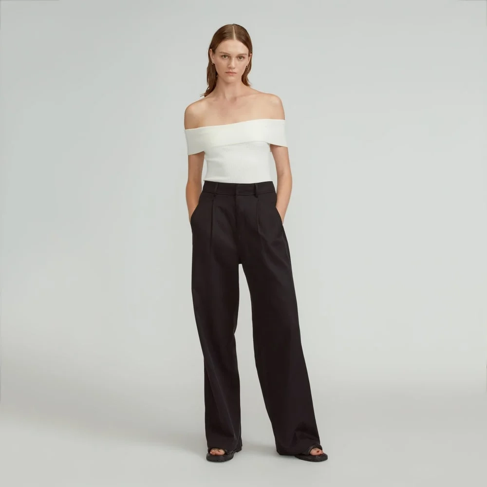 The Ribbed Cotton Off-The-Shoulder Top | Bone (3)
