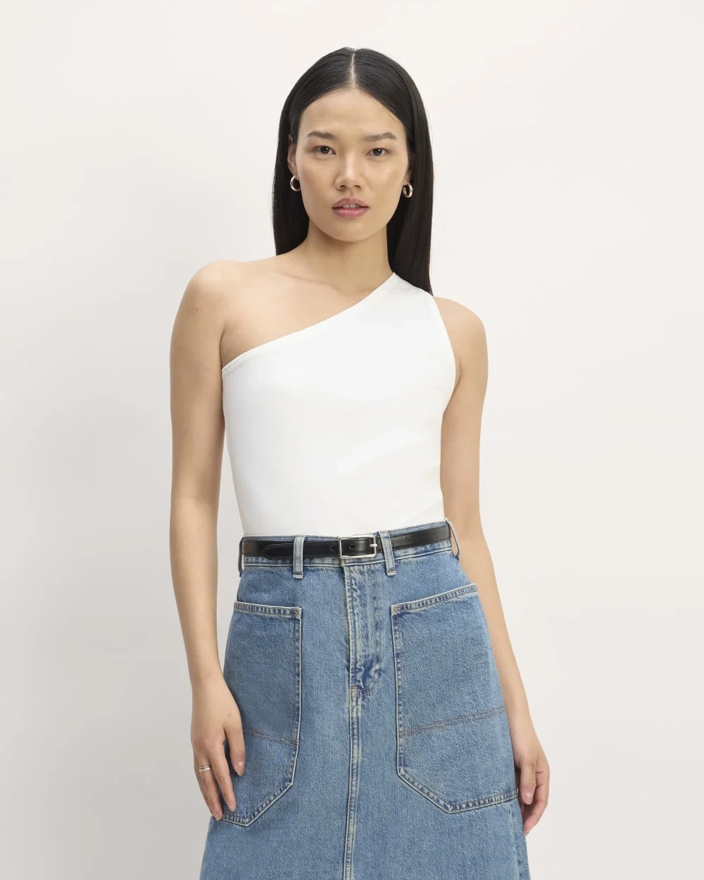 The Form One-Shoulder Tank | White