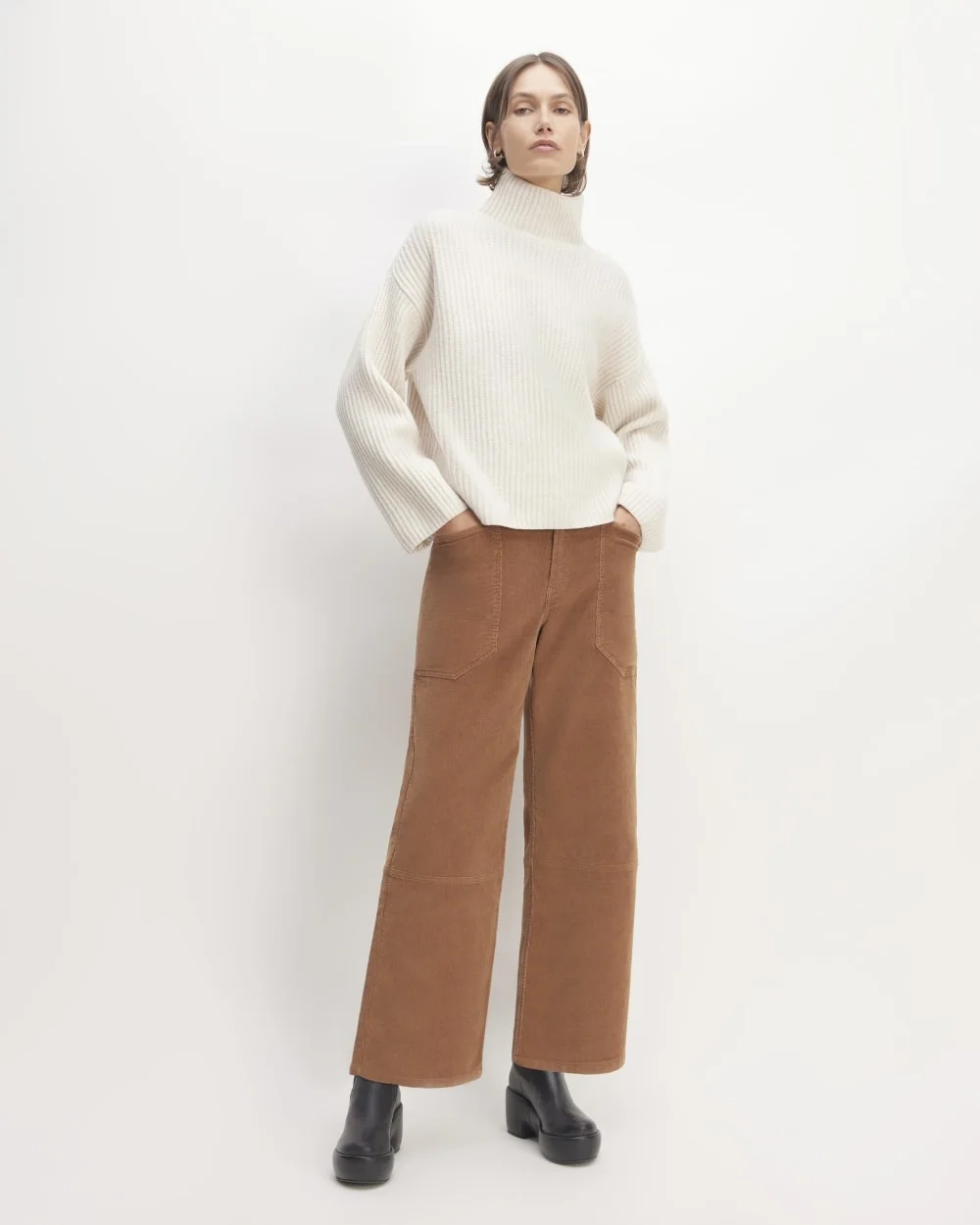 The Felted Merino Funnel-Neck Pullover | Heathered Oat (2)