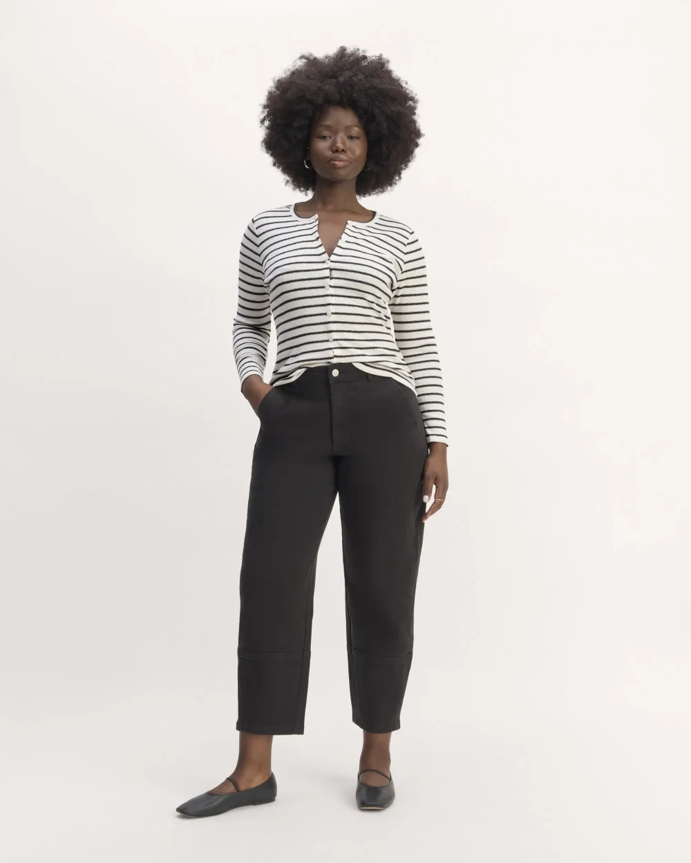 The Vintage Rib Cardigan | Bone / Black (2)