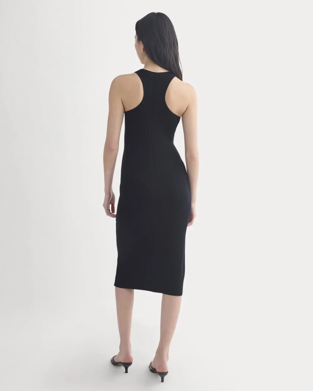 Cutaway Ribbed Midi Dress | Black (2)