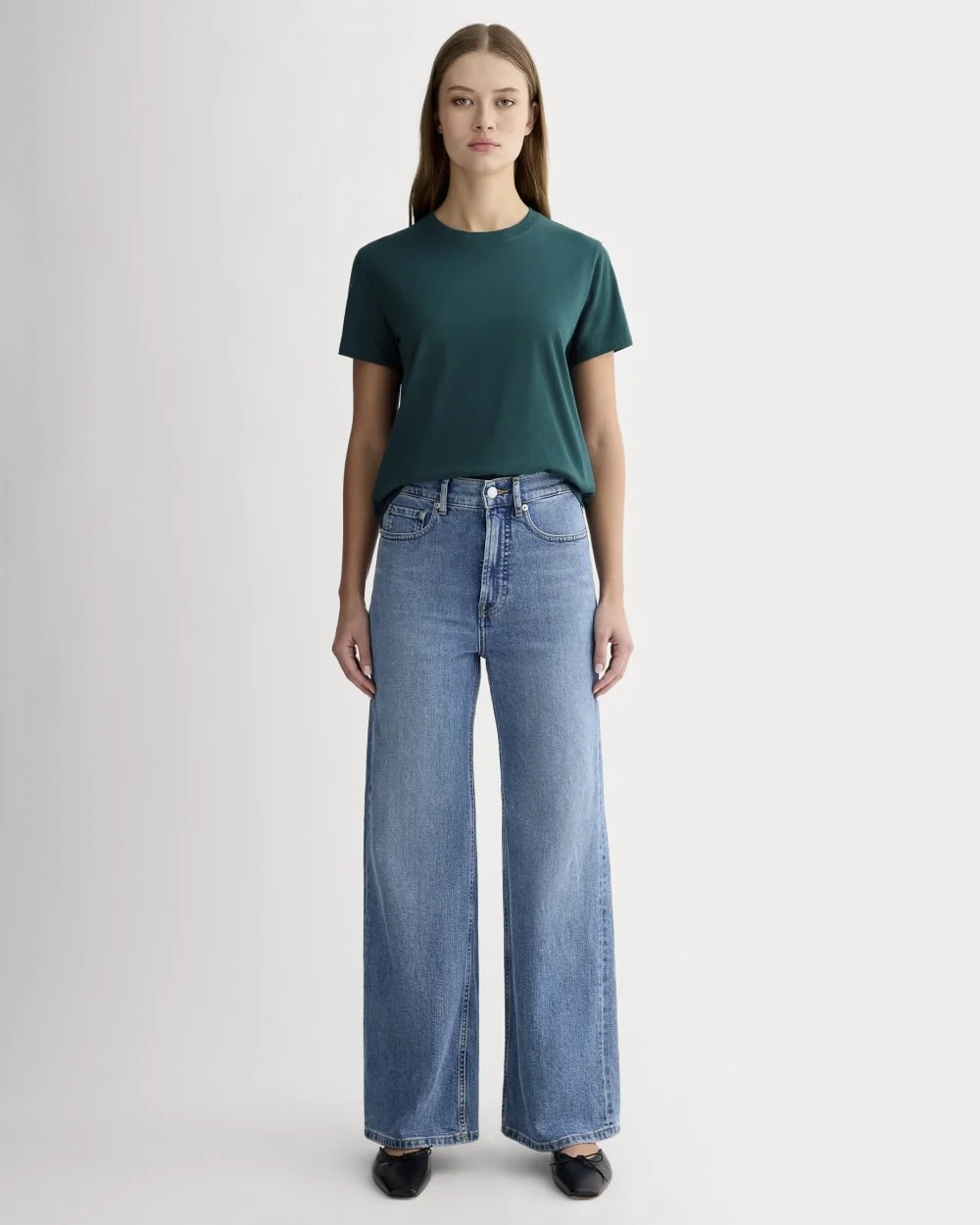The Box-Cut Tee in Essential Cotton | Dark Sea | No Pocket (3)
