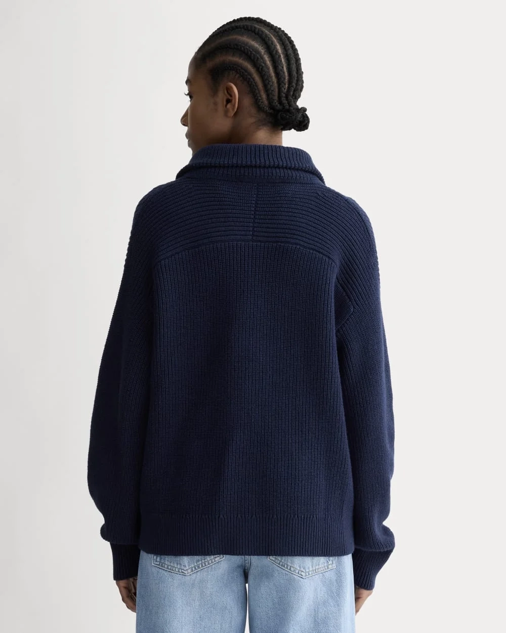 The Half-Zip in Everyday Cotton | Navy (3)