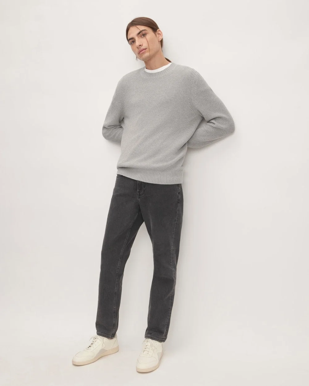 The No-Sweat Ribbed Crew |  Heathered Grey (2)