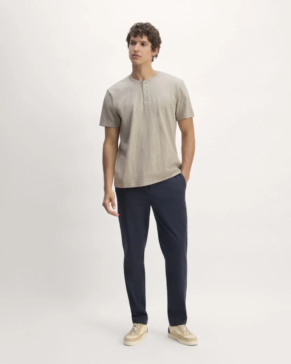 The Cotton Slub Henley | Heather Oatmeal (2)
