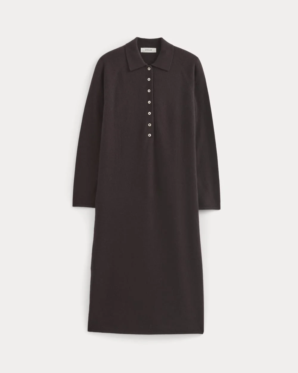 Cashmere Polo Midi Dress | Dark Chocolate (2)