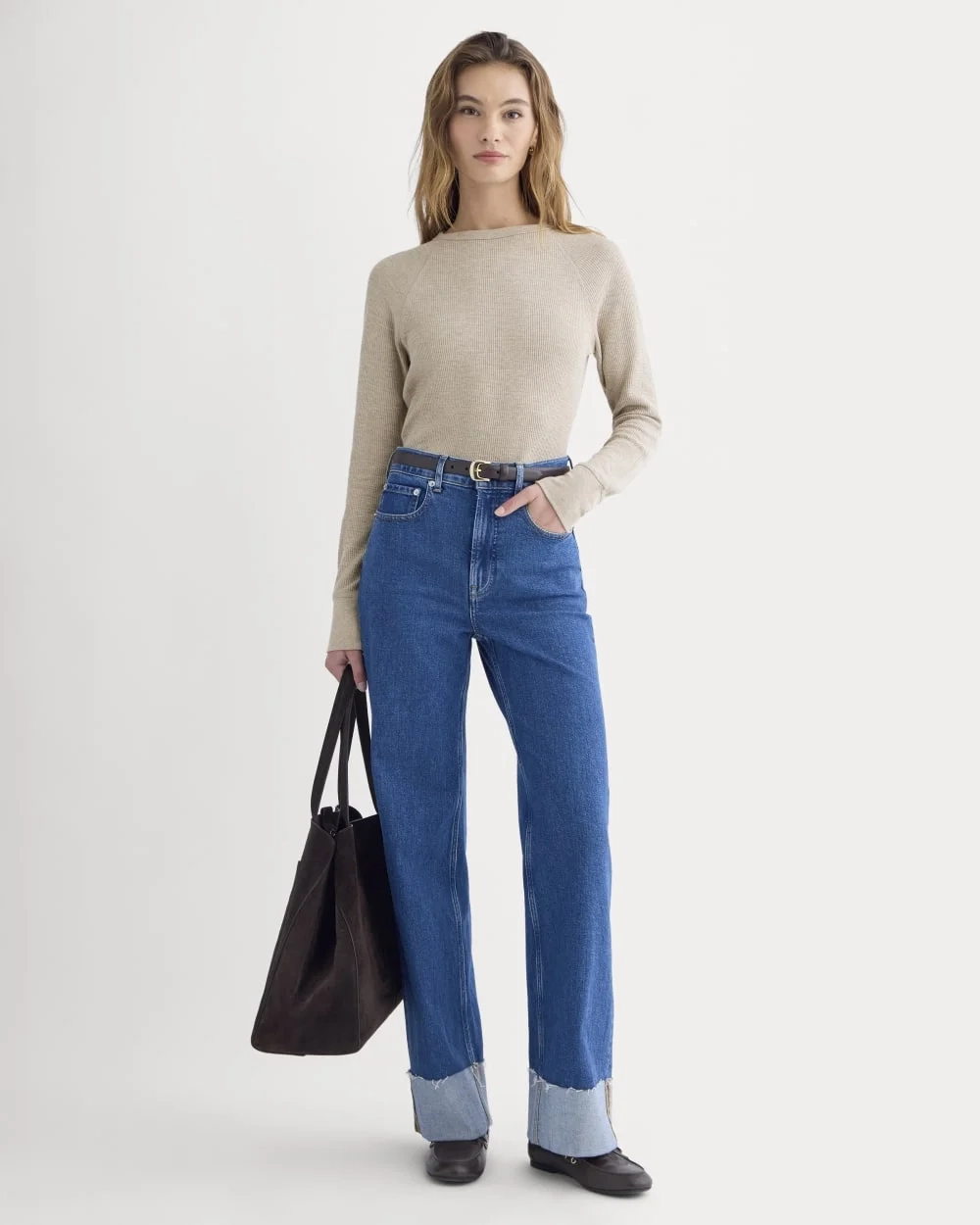 Slim-Fit Crew in Cozy Waffle | Heathered Oatmeal (2)