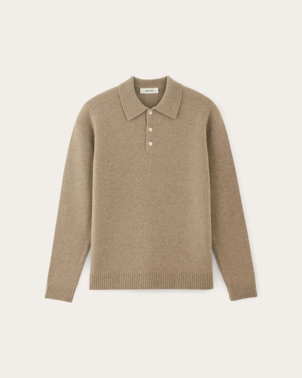 The Classic Polo in Luxe Merino | Oat Melange (3)