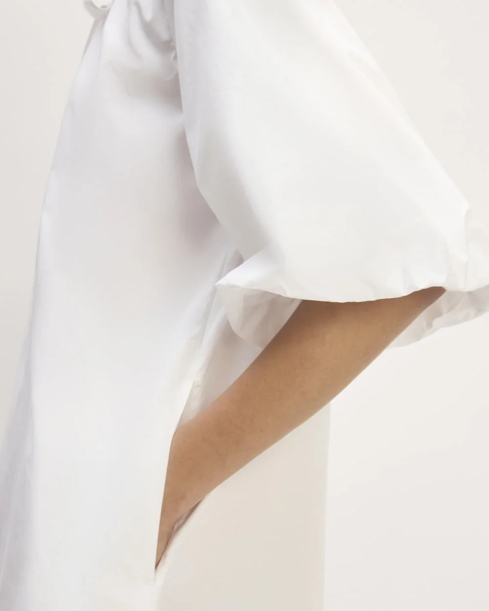 The Supima® Puff-Sleeve Dress | White (3)
