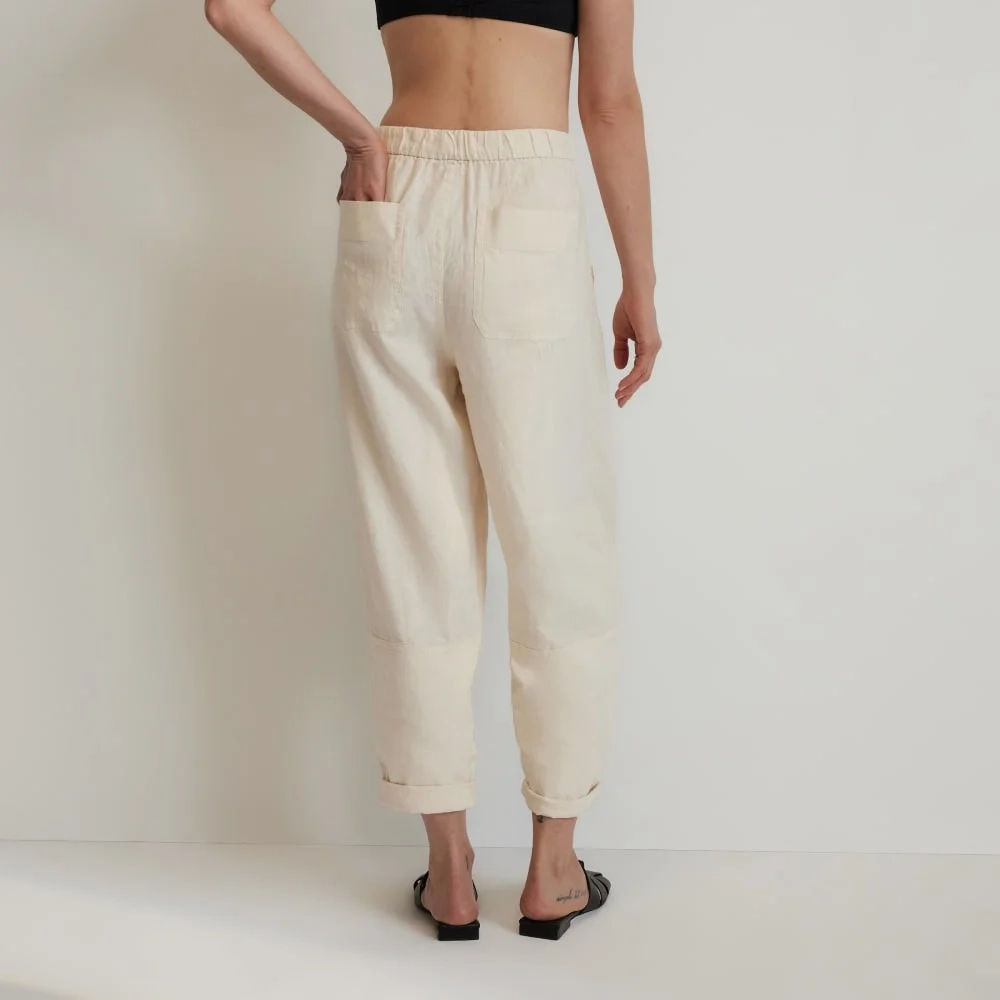 The Linen Pull-On Barrel Pant | Canvas (5)