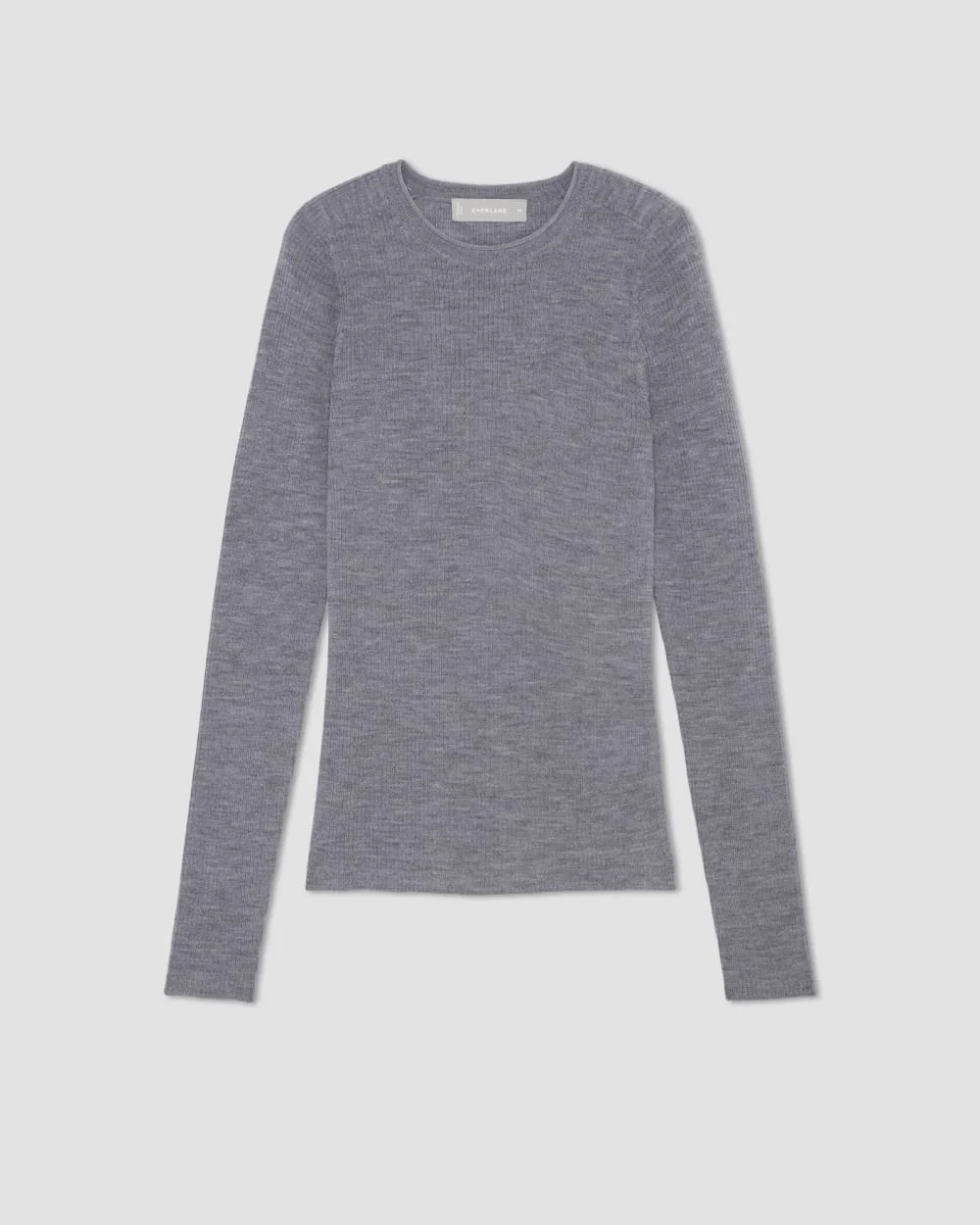 The Long-Sleeve Sweater Tee in Ultrasoft Merino | Heather Mid Grey (5)