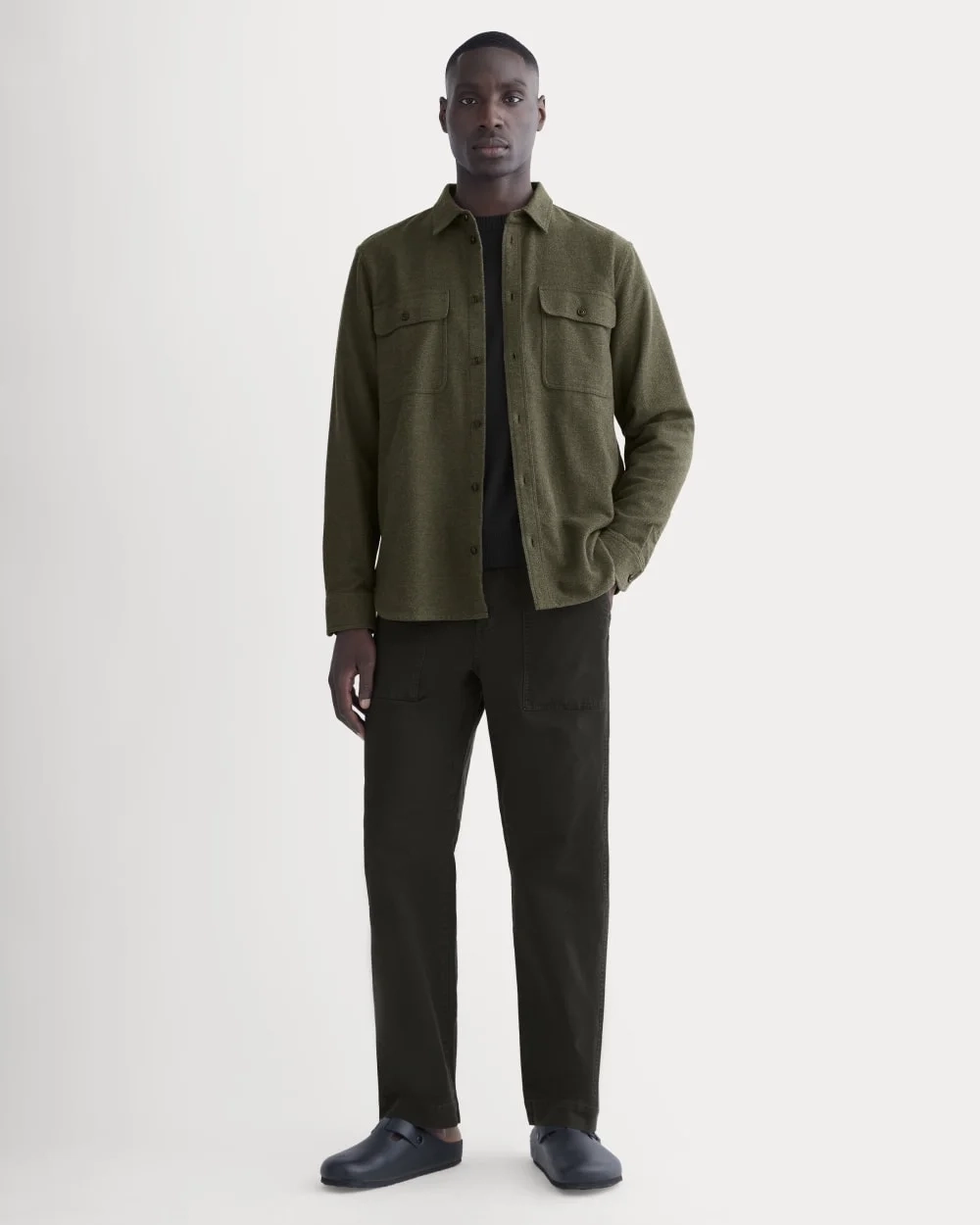 The Heavyweight Overshirt | Uniform | Heathered Green (3)