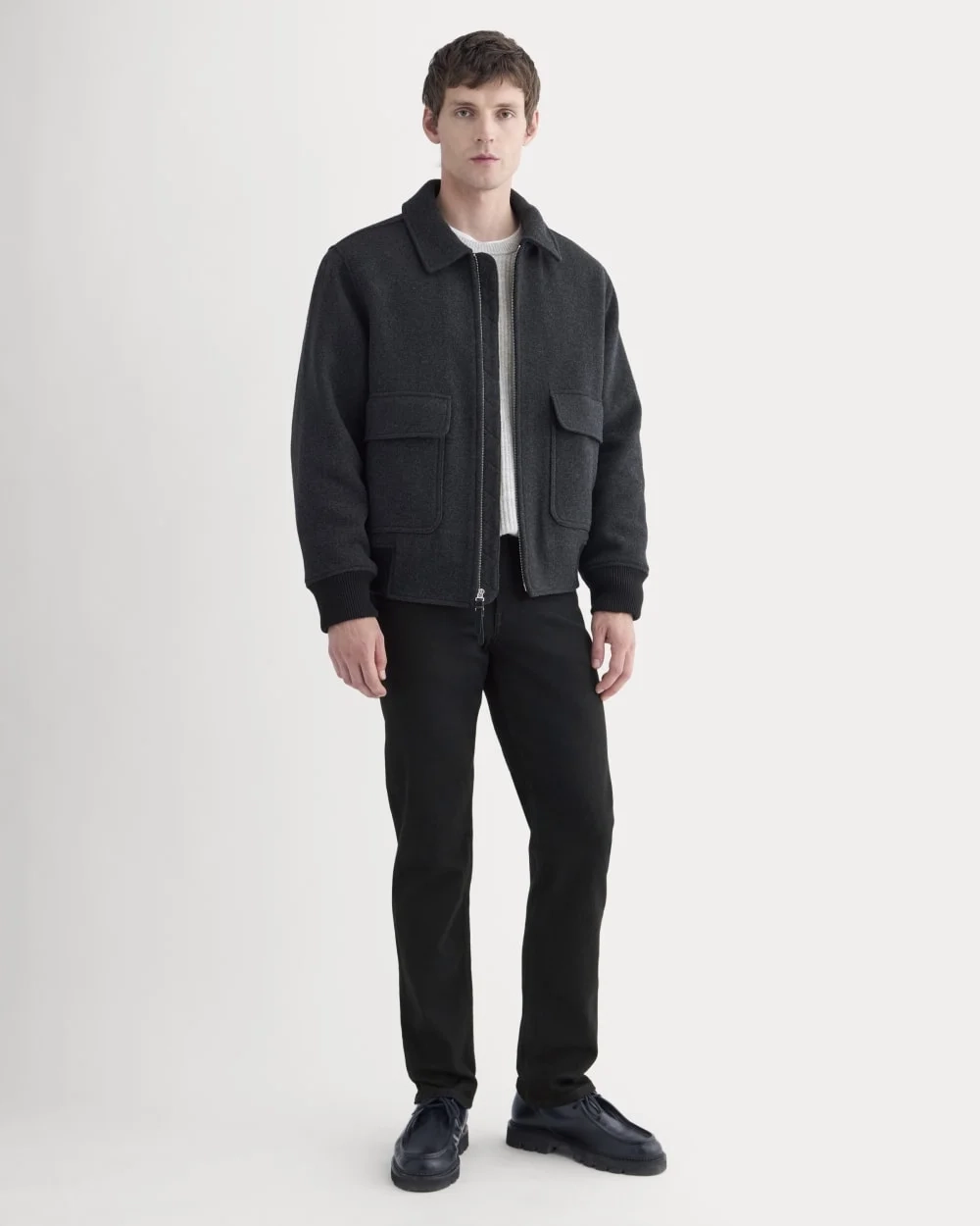 ReWool Flight Jacket | Heather Charcoal (4)