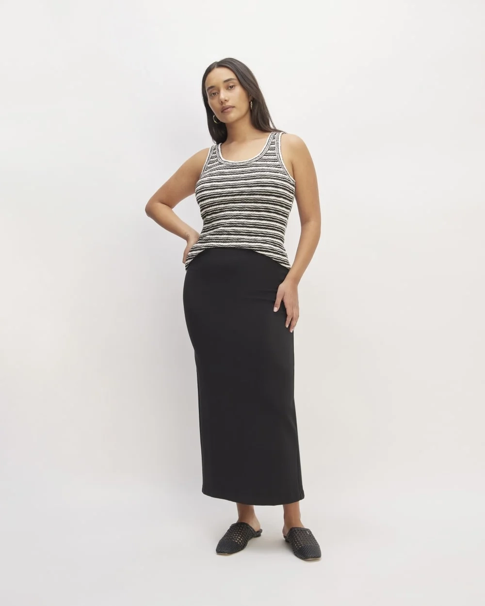 The Cozy Rib Tank | Bone / Black (2)