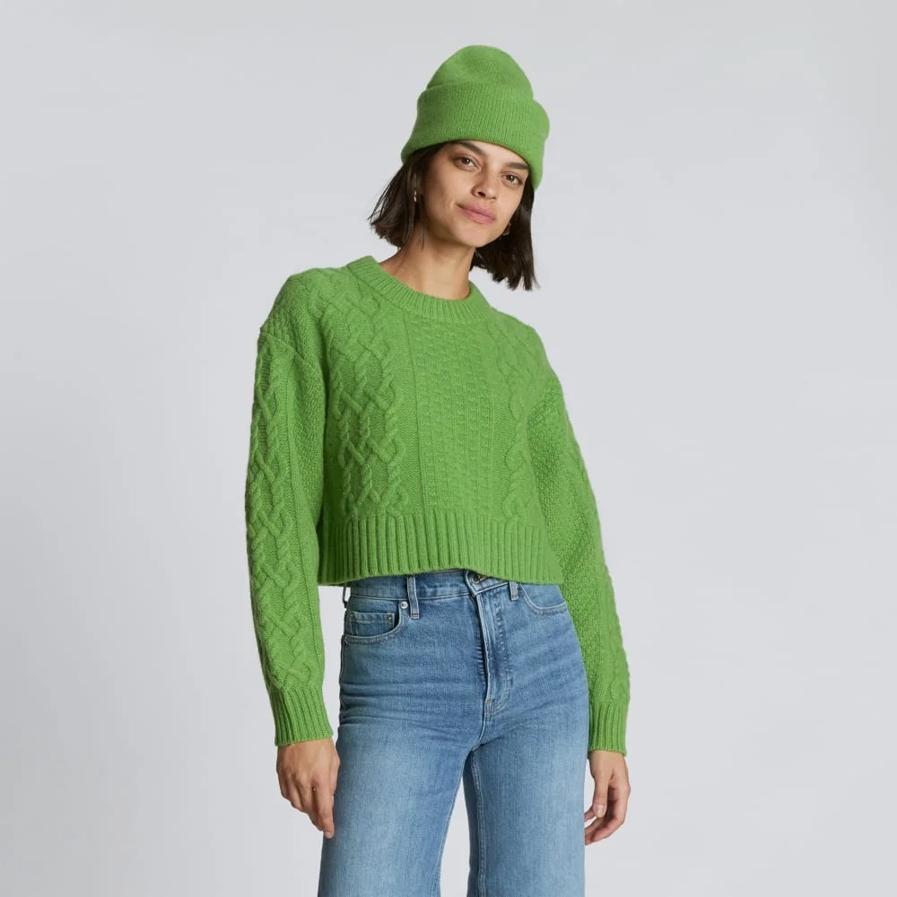 The Felted Merino Beanie | Salted Lime (4)