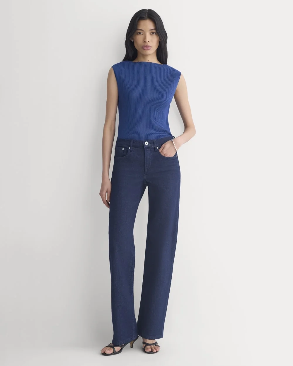 Boat-Neck Ribbed Knit | Estate Blue (4)