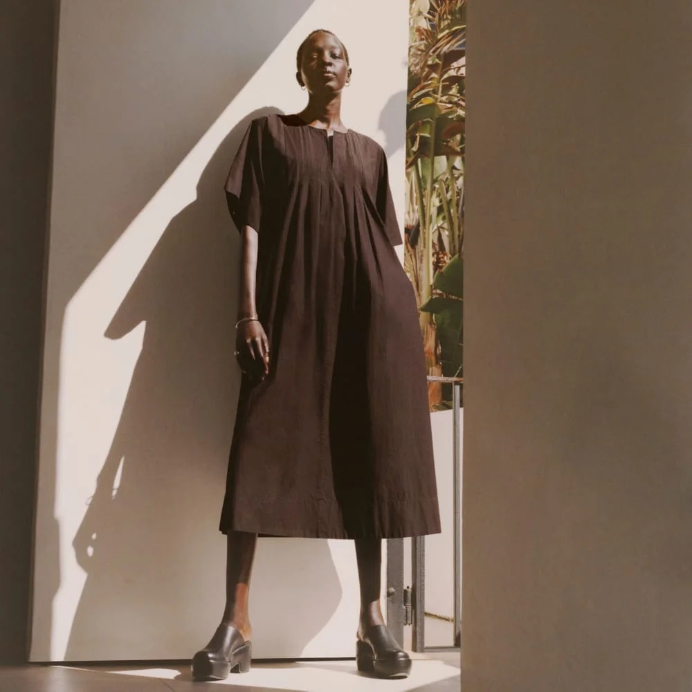 The Poplin Caftan Dress | Black (4)