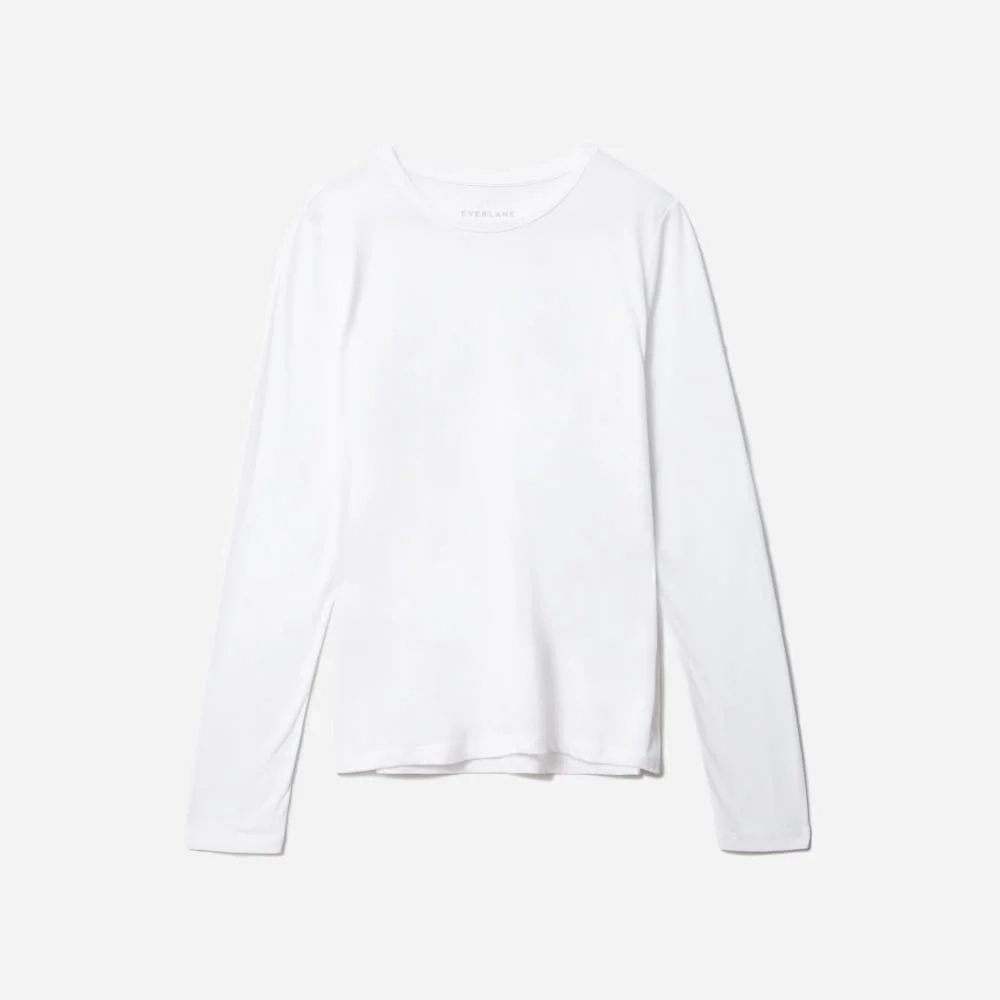 The Organic Cotton Long-Sleeve Crew | White (5)