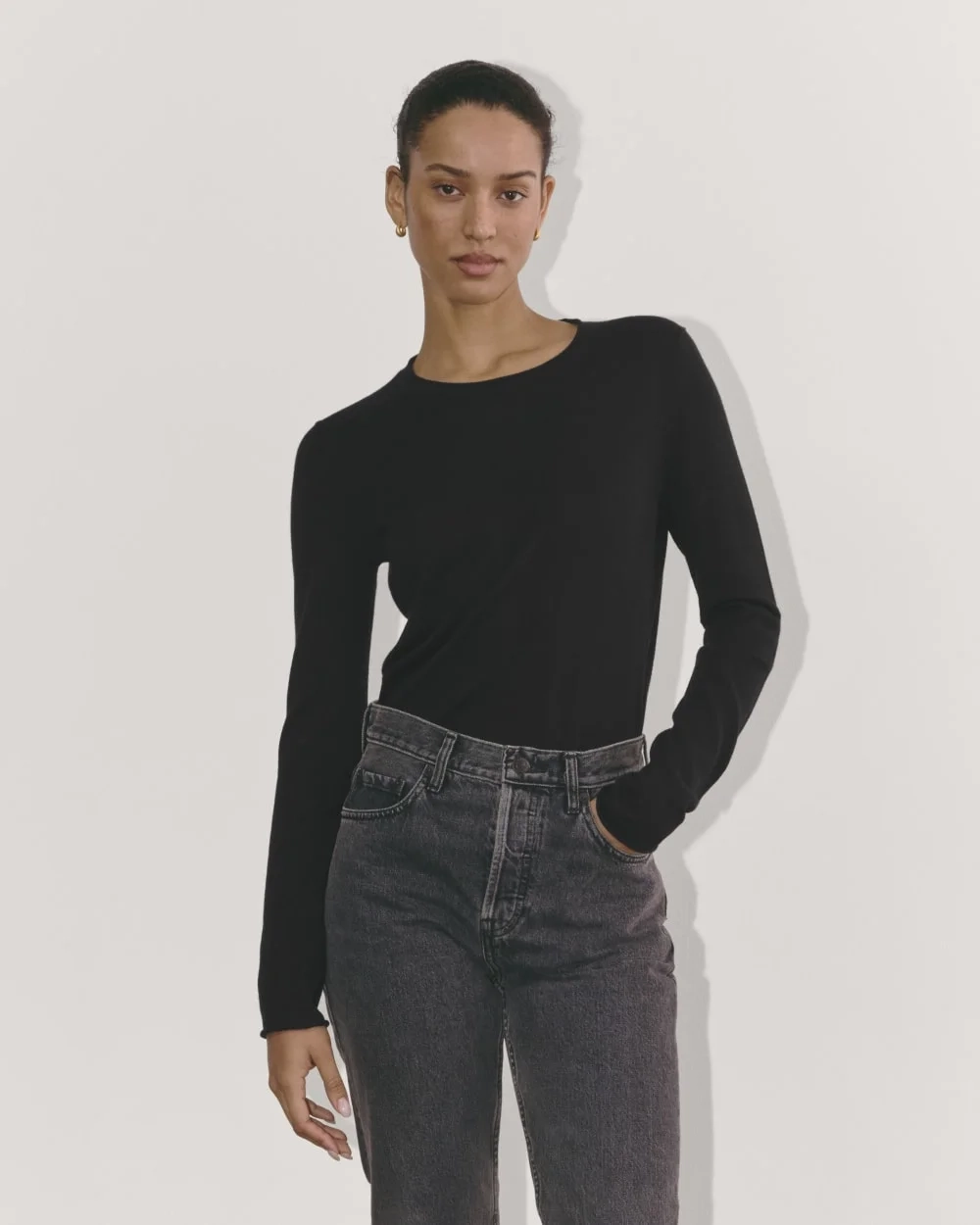 The Crew in Cotton Cashmere | Black