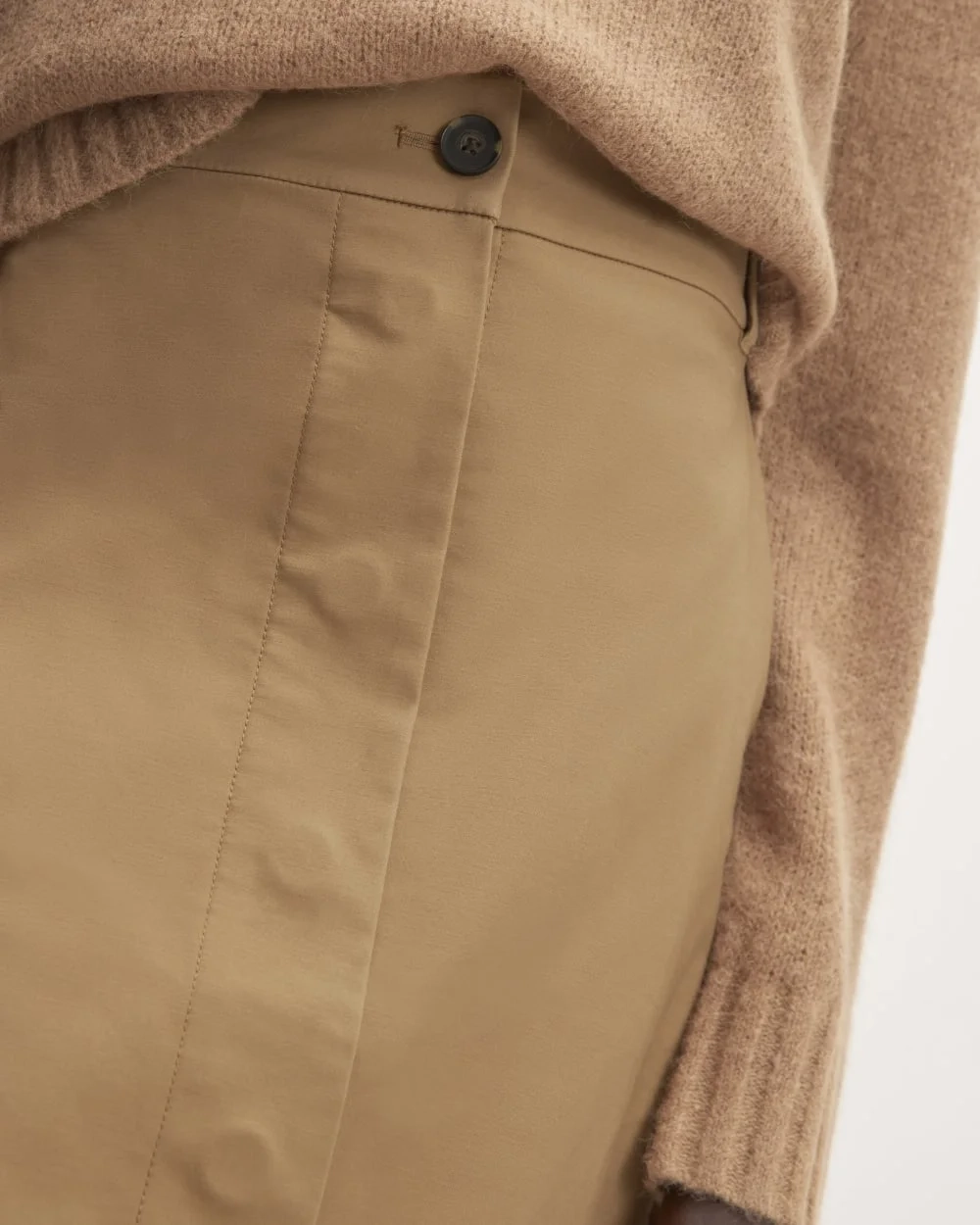 The Structured Cotton A-Line Skirt | Toasted Coconut (2)