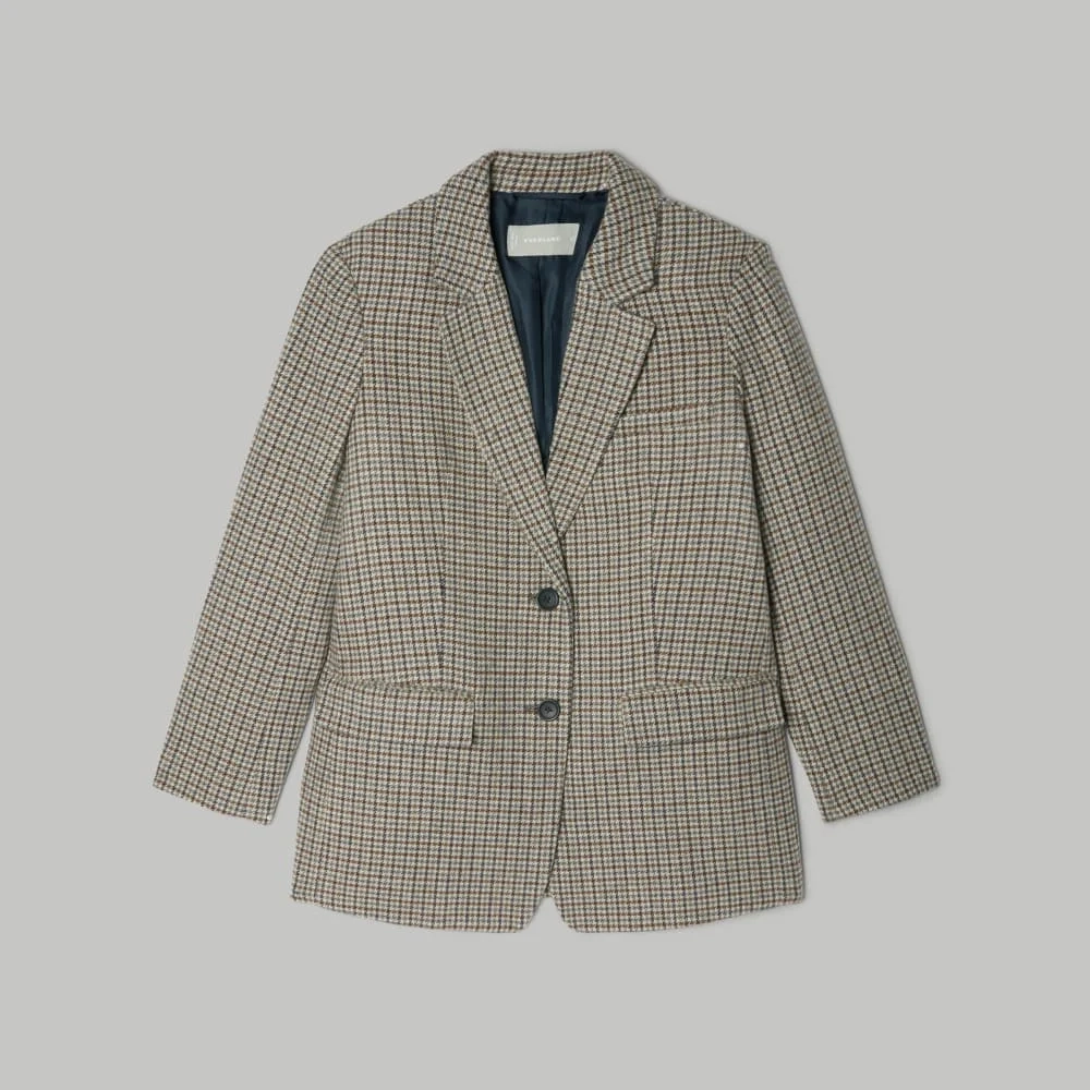 The Oversized Blazer in Wool | Pewter Houndstooth (3)