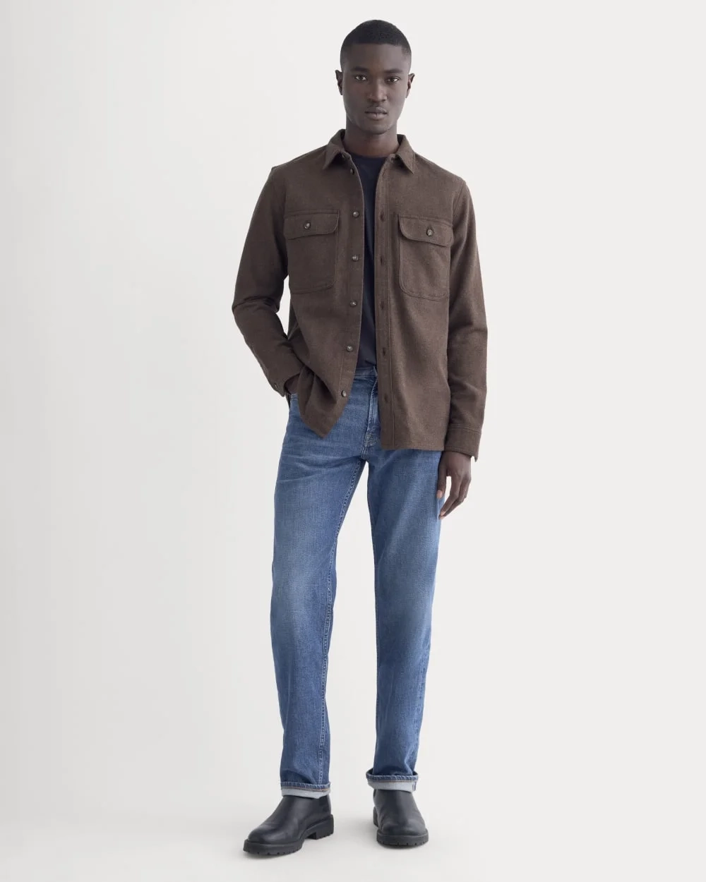 The Heavyweight Overshirt | Uniform | Heather Earth Brown (4)
