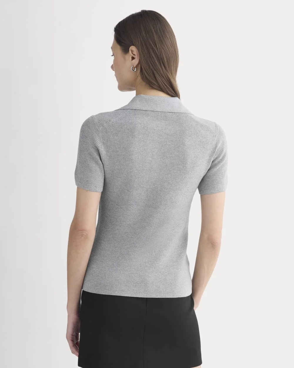 Knit Quarter-Zip Polo | Light Heathered Grey (3)