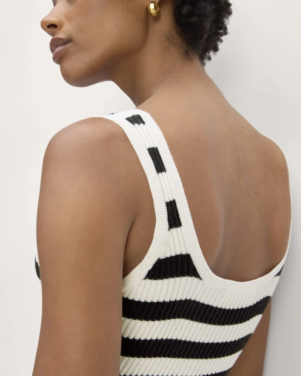 The Crochet Knit Tank Dress | Bone / Black (3)