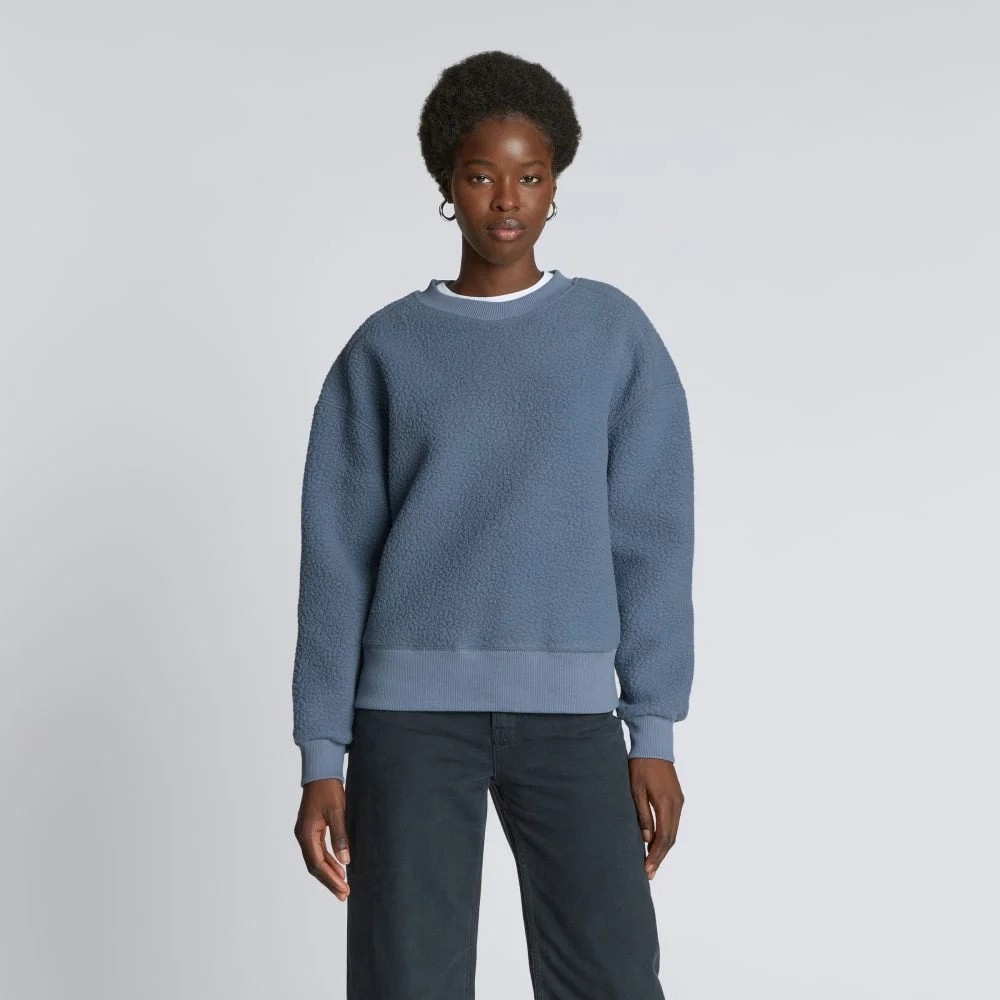 The ReNew Teddy Oversized Crew | Faded Blue (3)
