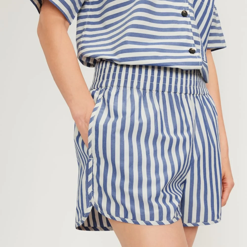 The Poplin Boxer Short | Mazarine Blue / Bone (3)