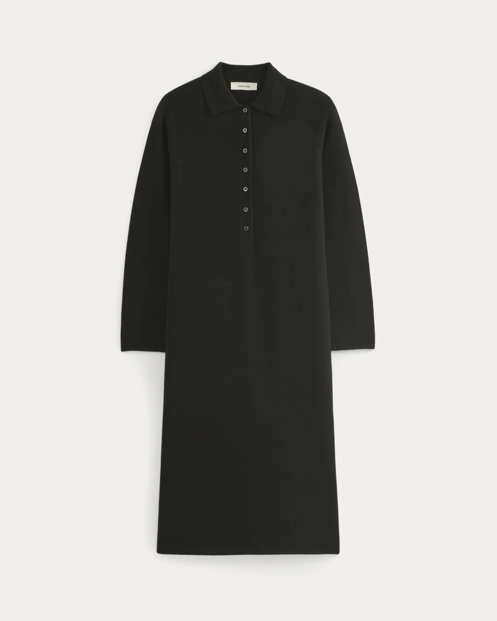 Cashmere Polo Midi Dress | Black (3)