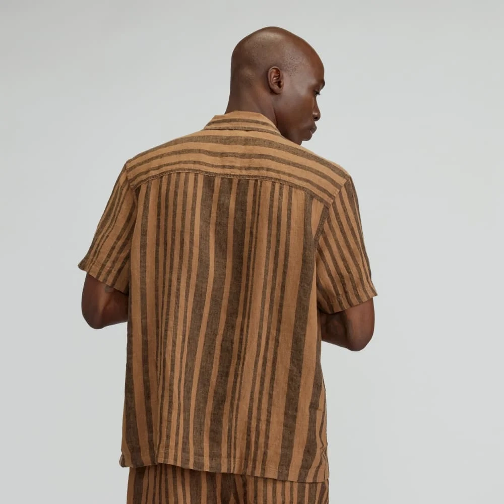The Resort Shirt in Linen | Toasted Coconut / Black (3)