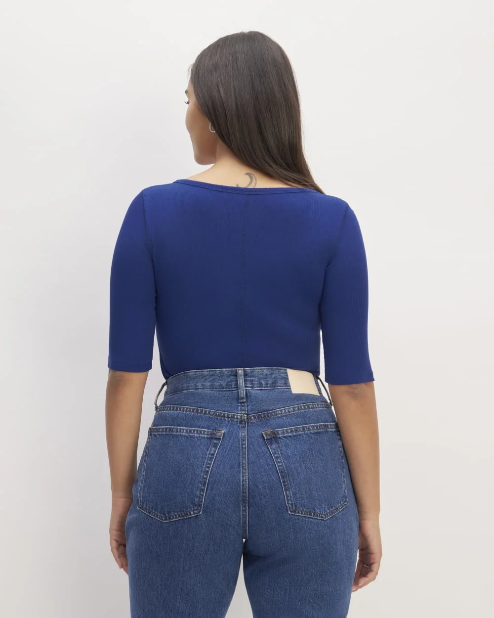 The Luxe Rib Scoop-Neck Tee | Bellwether Blue (2)