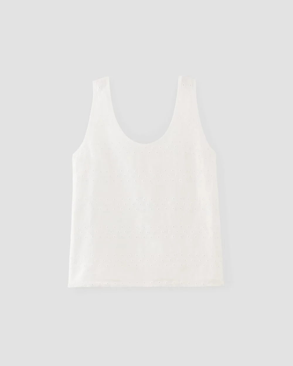 The Linen Eyelet Scoop-Neck Tank | White Eyelet (2)