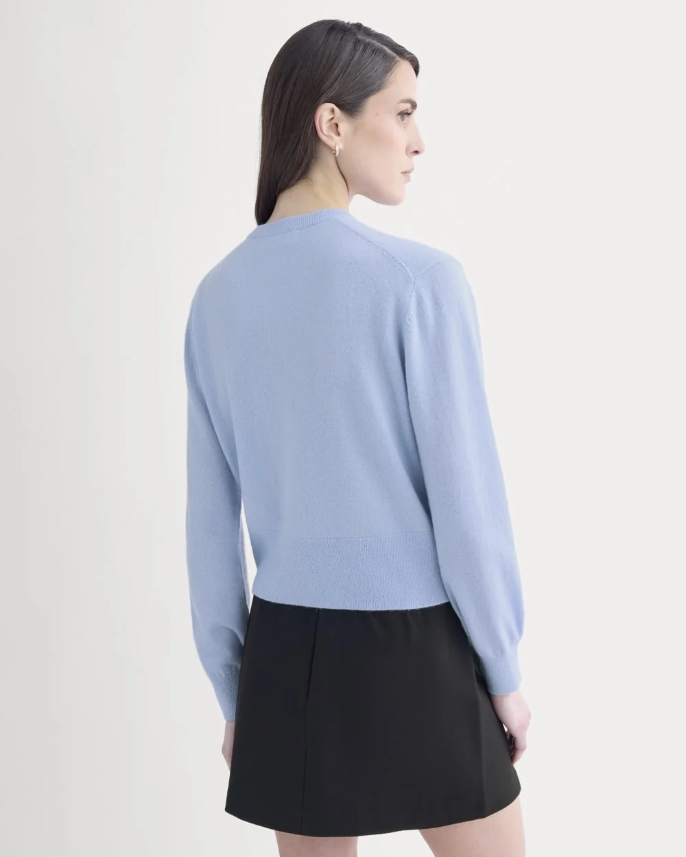 Cashmere Cropped Cardigan | Open Air Blue (4)