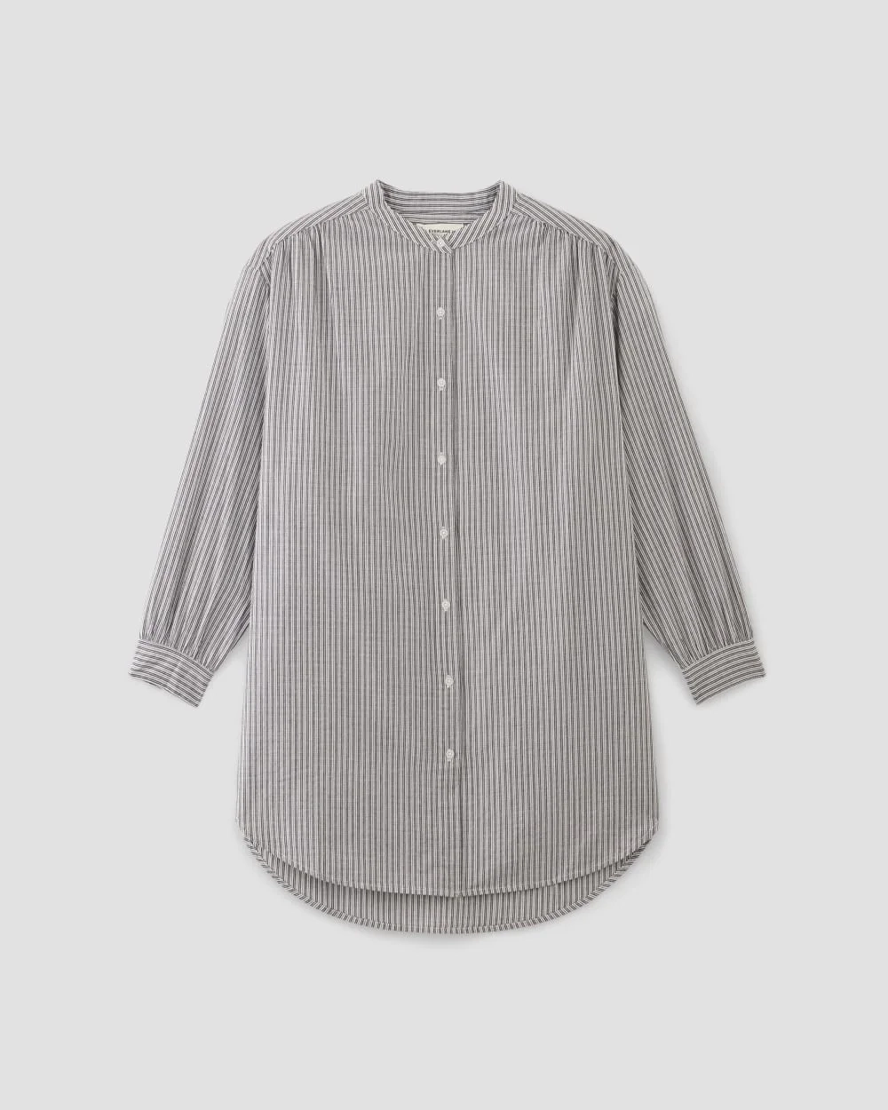 The Gauze Oversized Shirt | White / Black (6)