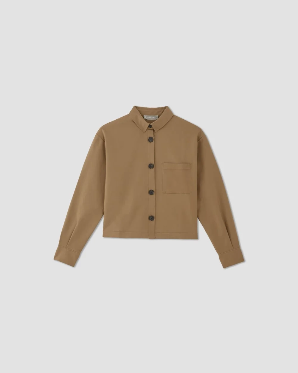 The Structured Cotton Cropped Shirt | Toasted Coconut (3)