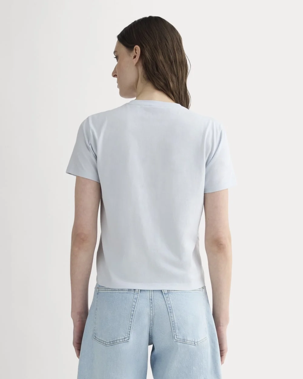 The Box-Cut Tee in Essential Cotton | Air Blue | No Pocket (3)