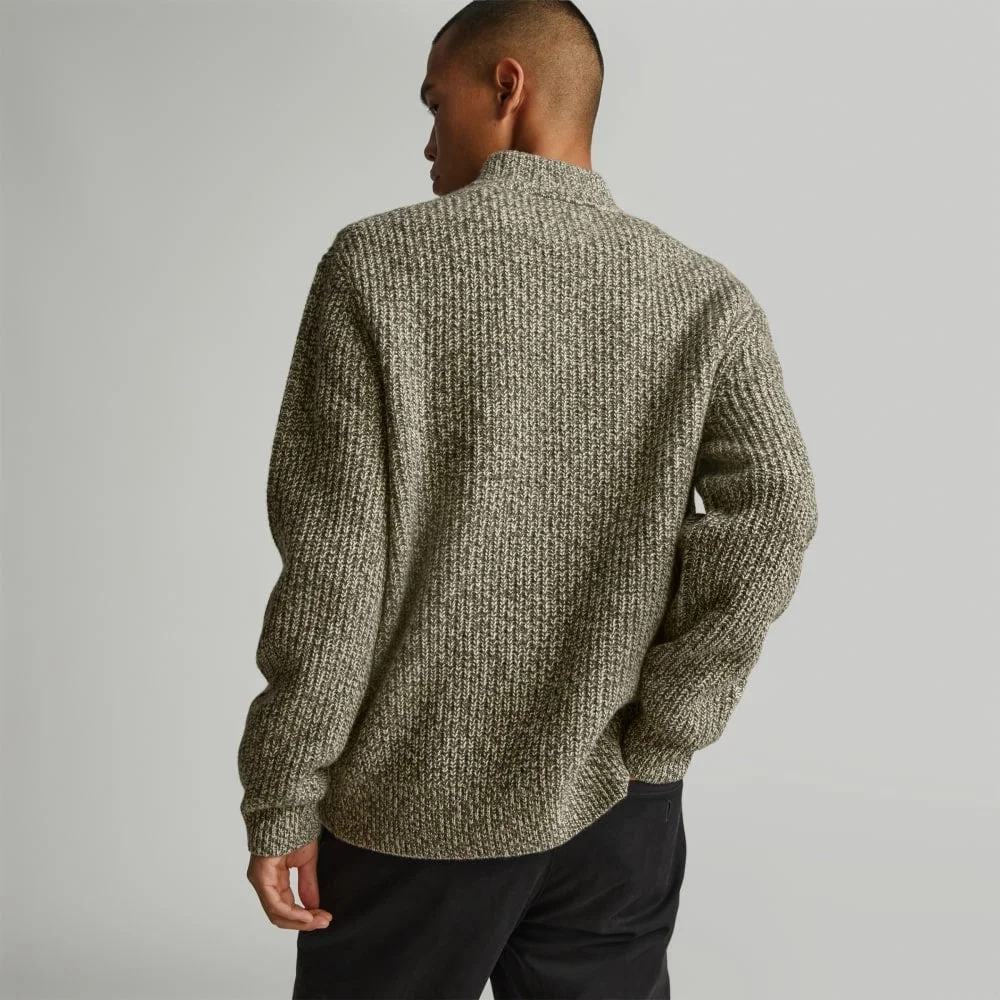 The Felted Merino Half-Zip Sweater | Seafoam Green / Kambaba Twist (2)