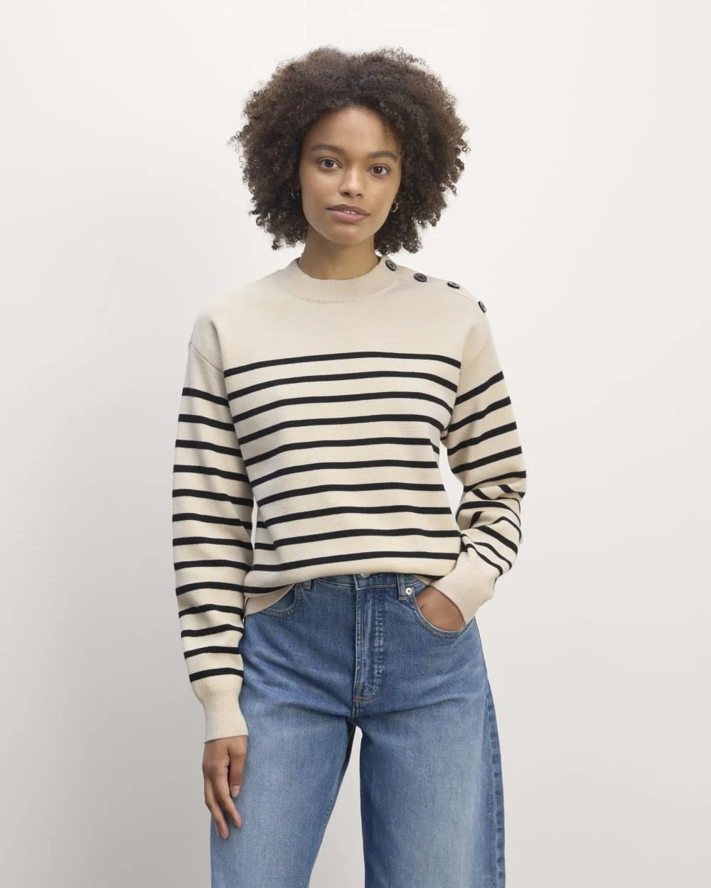 The Mariner Crew Sweater | Canvas / Black