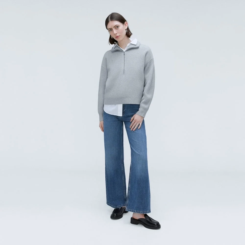 The Half-Zip Sweater in Luxe Merino | Sky (3)