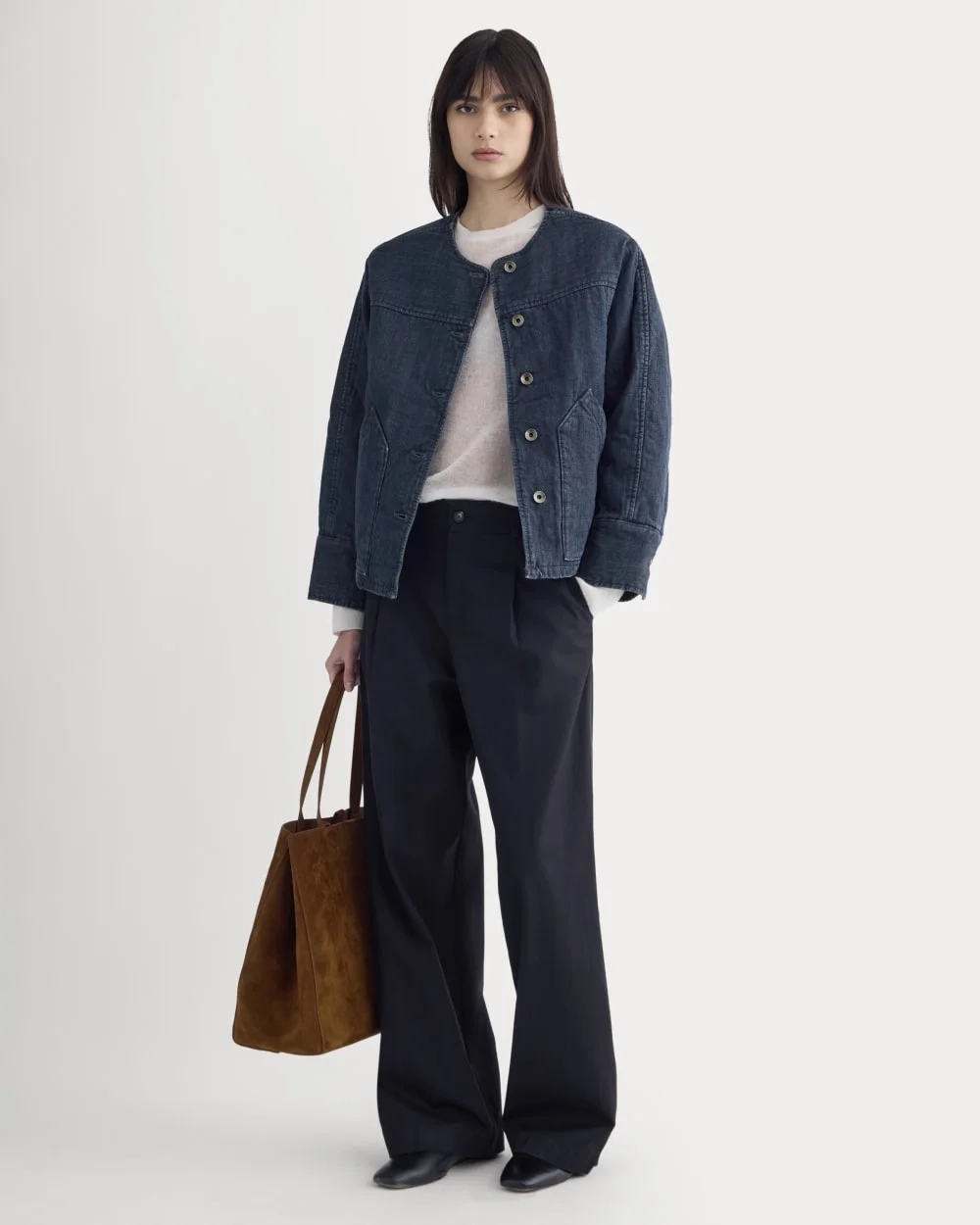 Denim Quilted Barrel Jacket | Midnight (5)